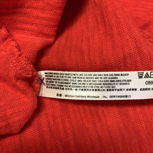 Saturday Sunday Anthropologie Felicia Orange Red SS Boho Peasant Top Size L - Picture 8 of 11